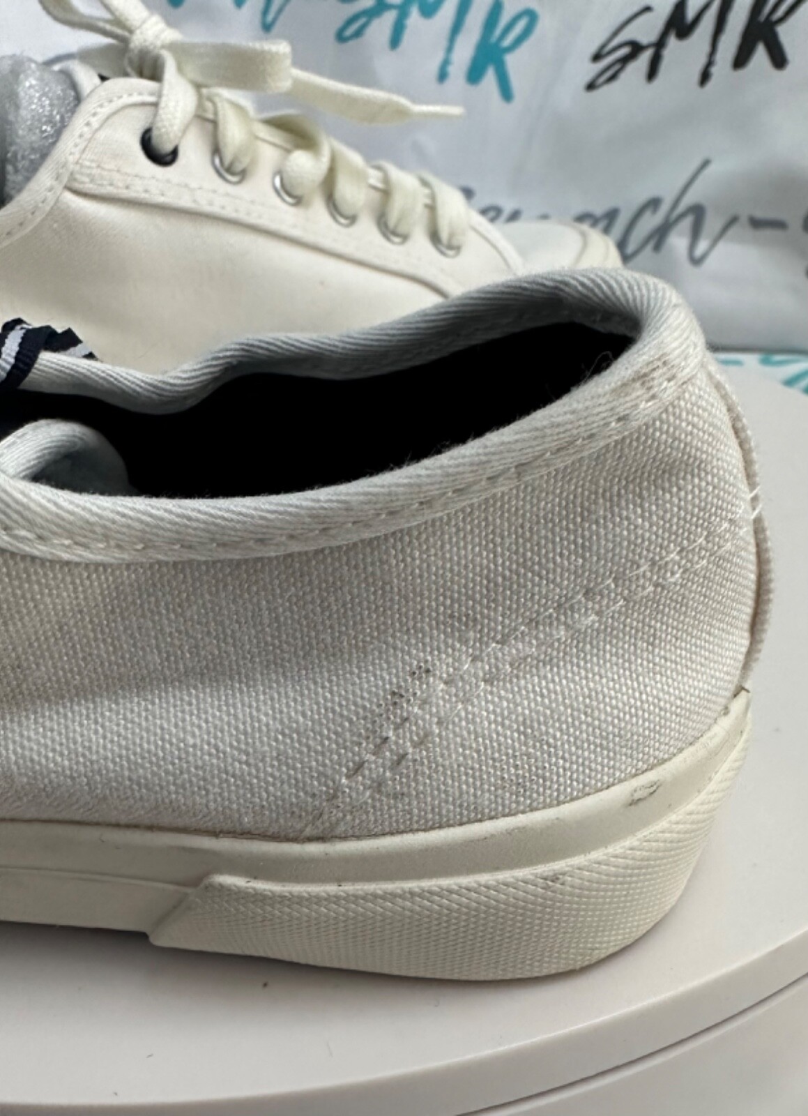 Women Joules USA White Organic Coast Pump Lace Up Sneakers Size US 6 Euro 37 NEW