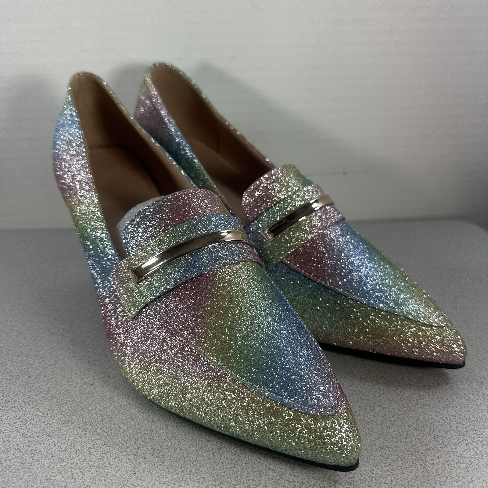 Temu Women’s 42 Glitter 3” Block Heel Party