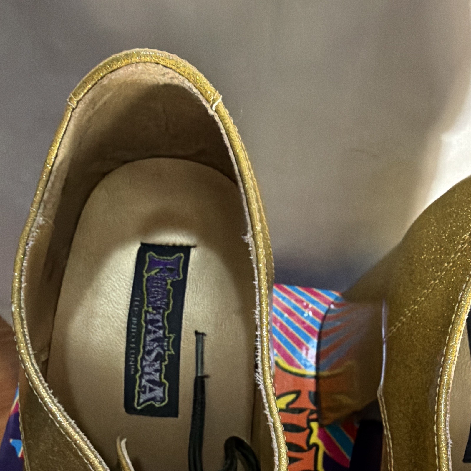 Pristine Boxed Funtasma Gold Glitter Chunky Oxford JAZZ-02G Men M Women 10 11