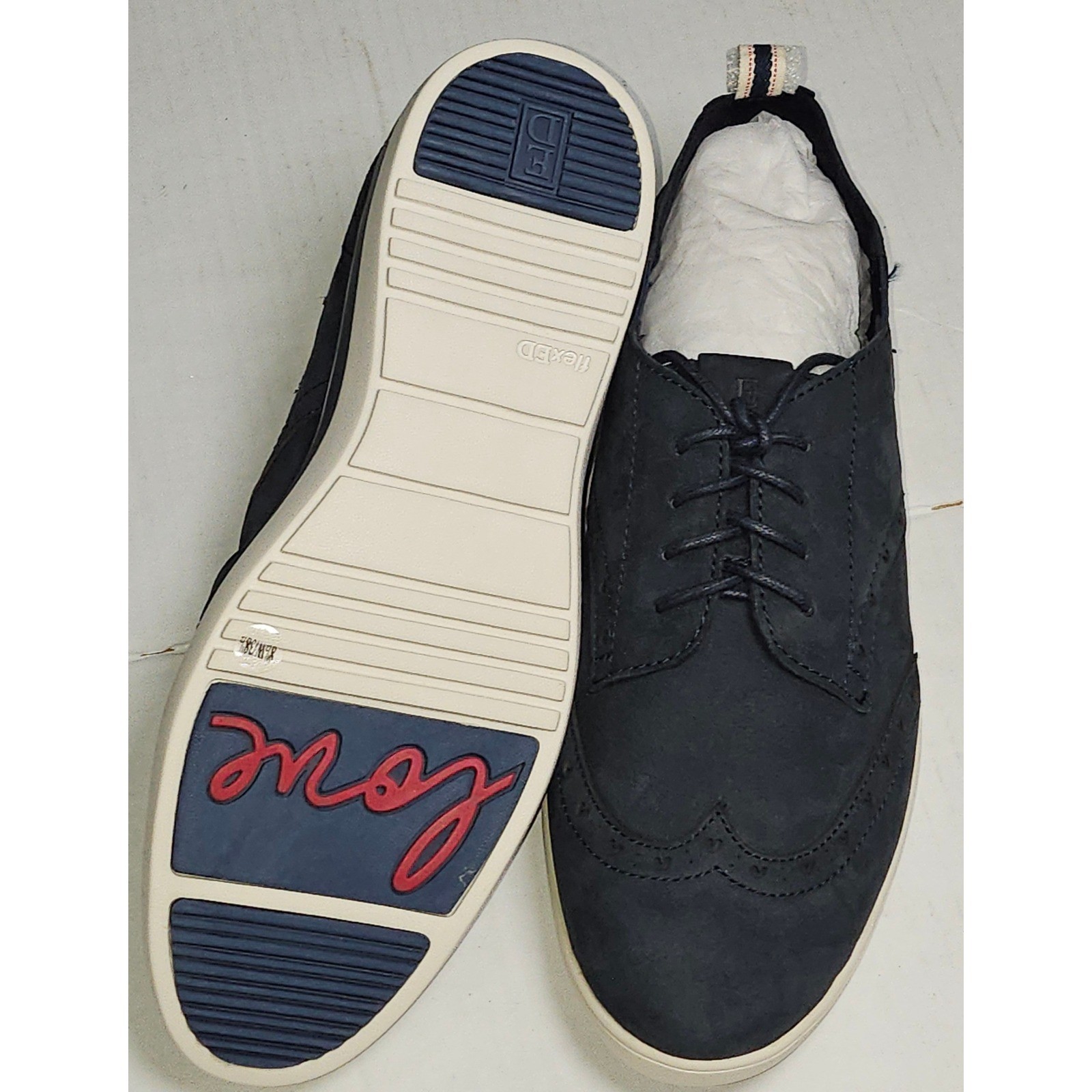 ED Ellen DeGeneres Averie Womens 8.5 Navy Blue Leather Wingtip Oxford Shoes