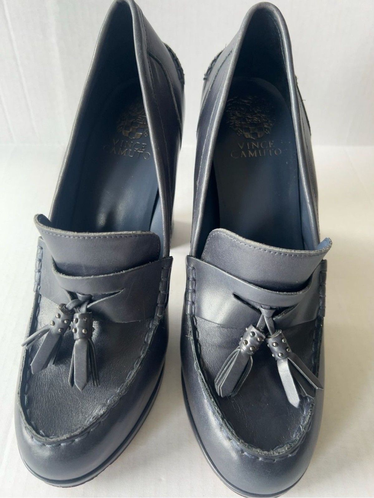 Vince Camuto Women’s Black Leather Tassel Loafers