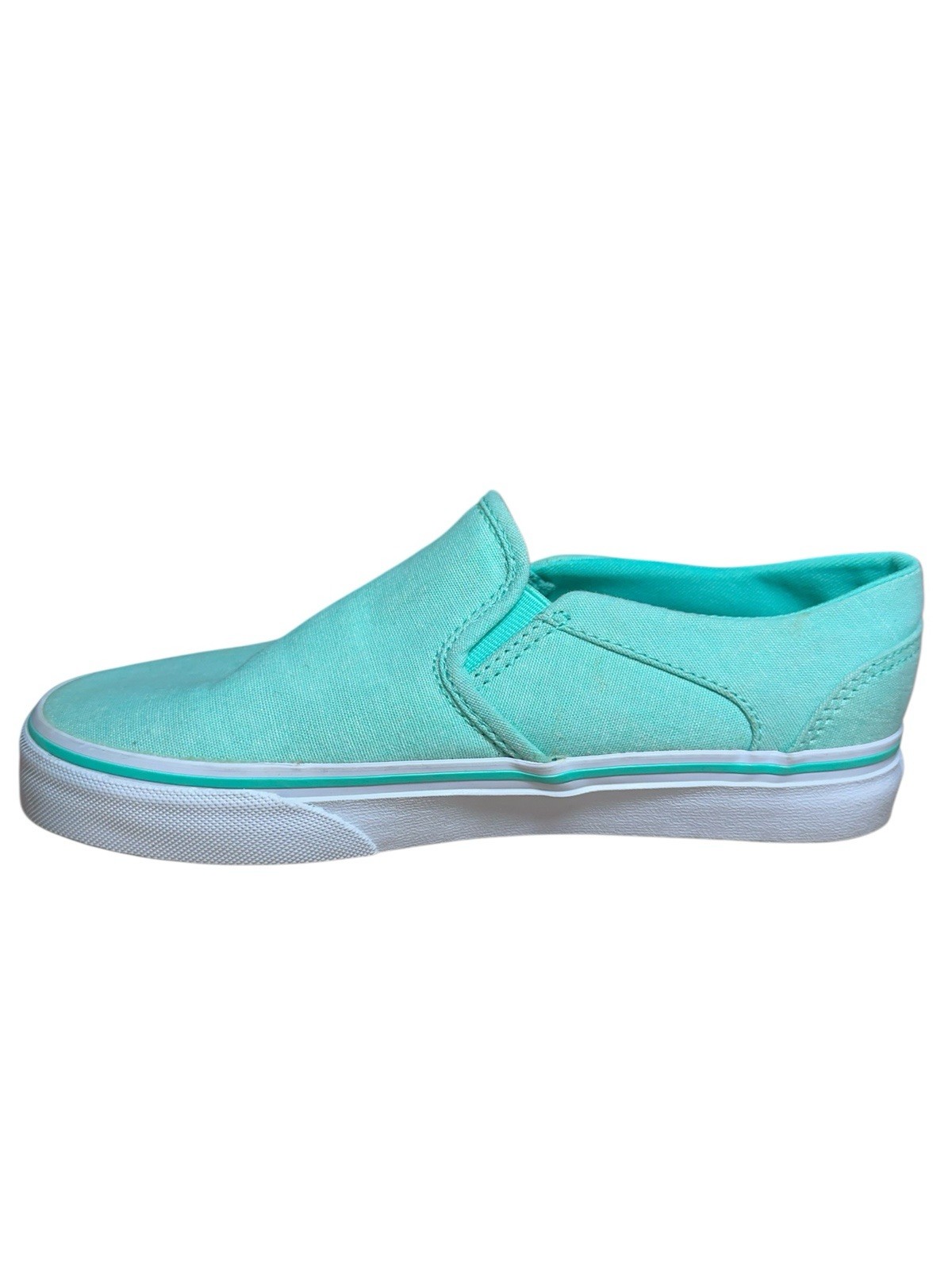 Vans Classic Slip-On Aqua Sea Foam Green Canvas Skate Shoes Womens 6.5