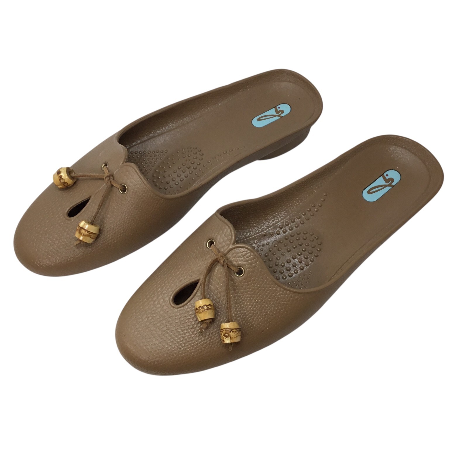 Oka-B Gabby Slip On Mules NWOT Hot Chocolate Bamboo Tassels Large (10-11)