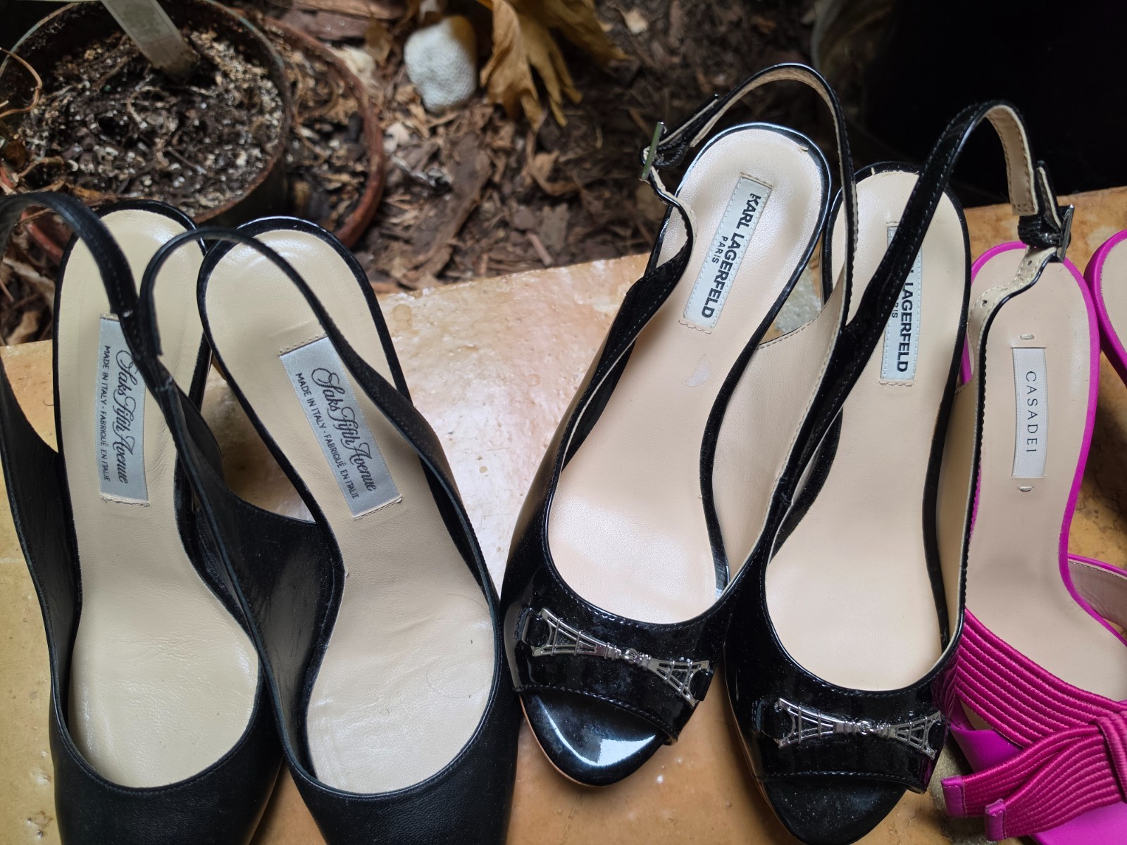 LOT of 6 pair of Women’s Shoes Sz 8 Karl Lagerfeld Paris, Saks Fifth Avenue, etc