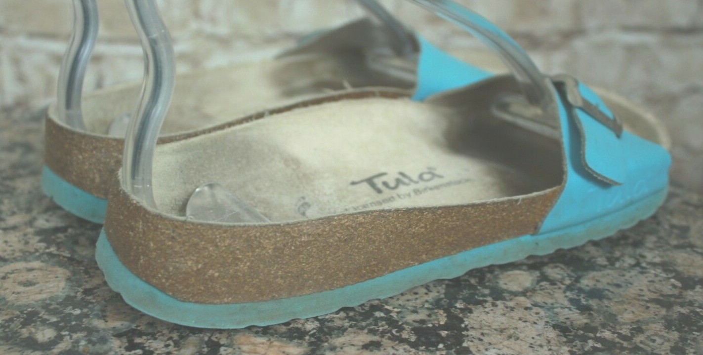 TULA BY BIRKENSTOCK WOMEN’S TEAL SLIDE SANDALS 6US/37EU NARROW VGC!