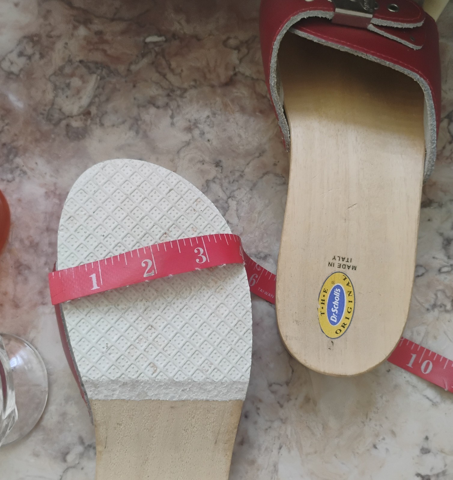 Original vintage Dr. Scholls red leather exercise sandals sandals sz 9 Italy