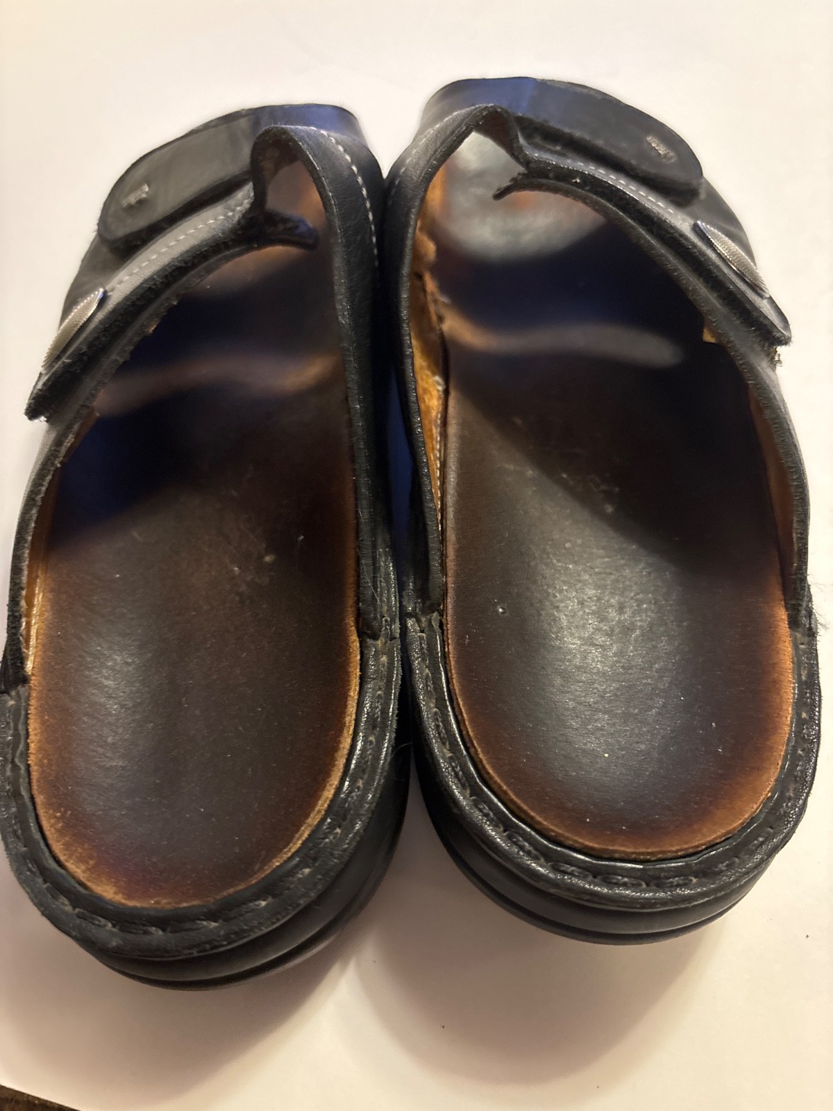 Finn Comfort Women’s Sansibar Black Leather Slide Adjustable Sandal Sz 40 Us 9