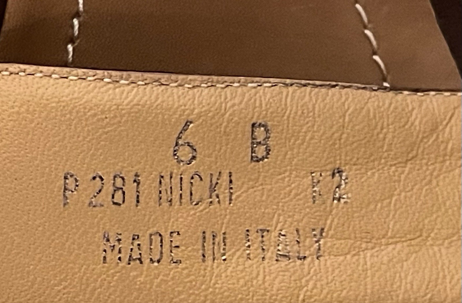 Coach Café Au Lait Nicki Leather 2 Straps, 3in Heel Women’s Sandals, Italy Sz 6B
