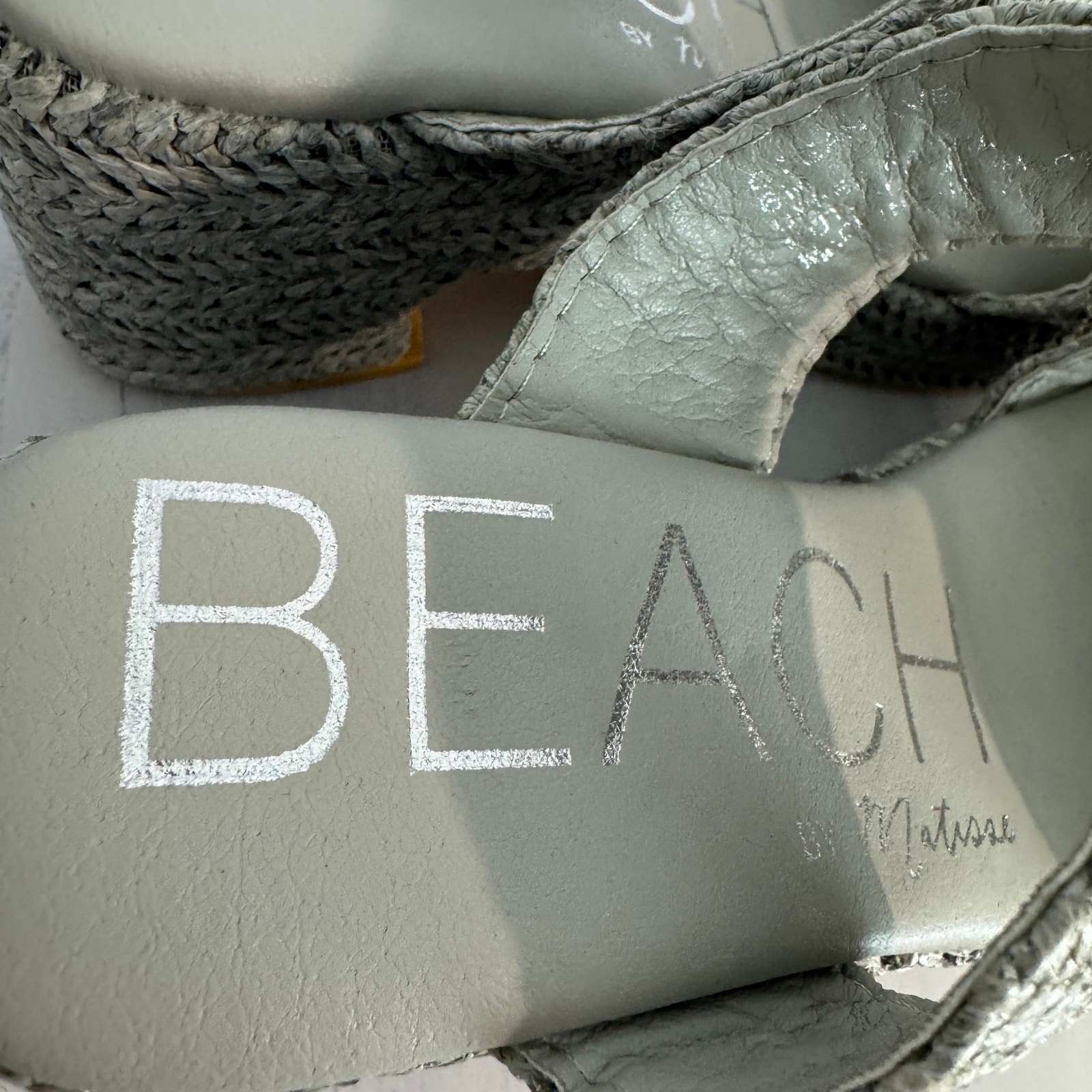 BEACH Matisse Ocean Ave Braided Platform Block Heel Sandals Grey Size 6M NWOB