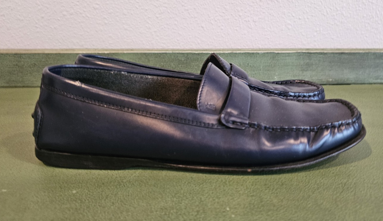 TOD’S Women’s Leather Loafers Navy Blue EU 39 US 8 SEE DESCRIPTION