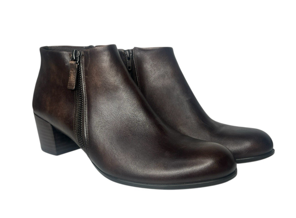 ECCO SHAPE M35 Zip Cocoa Brown Leather Ankle Boot Women’s Sz EU41/US10-10.5