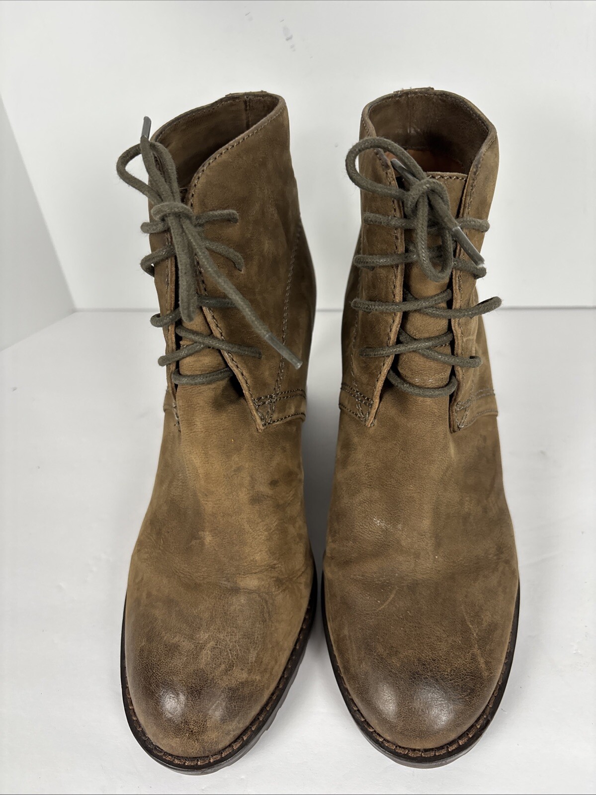 Trask Taupe Leather «Lia» Wedge Bootie Women’s Size 7.5