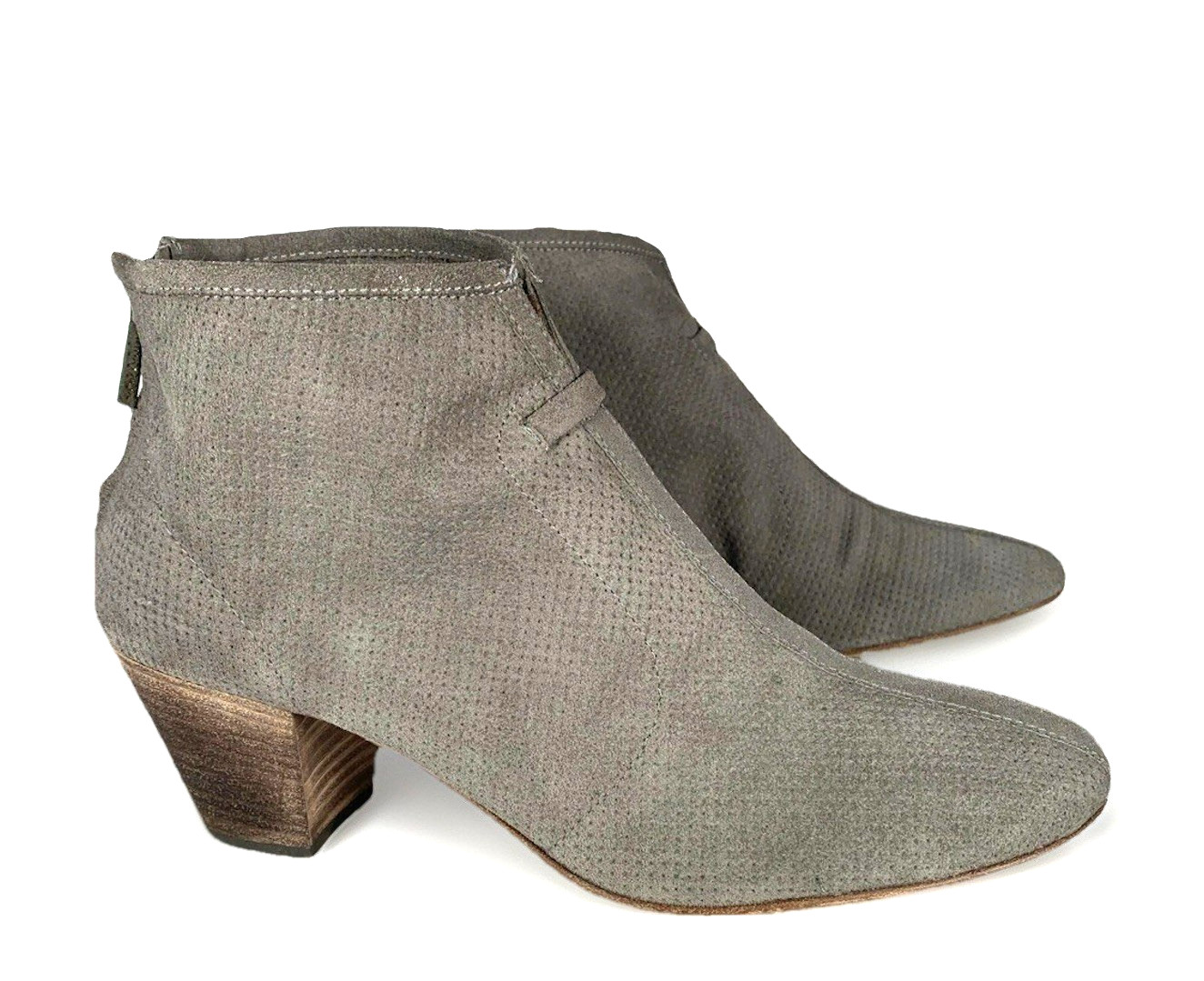 Russell Bromley Aquatalia Womens XCEL Ankle Booties Grey Perfed Suede Boots, 9.5