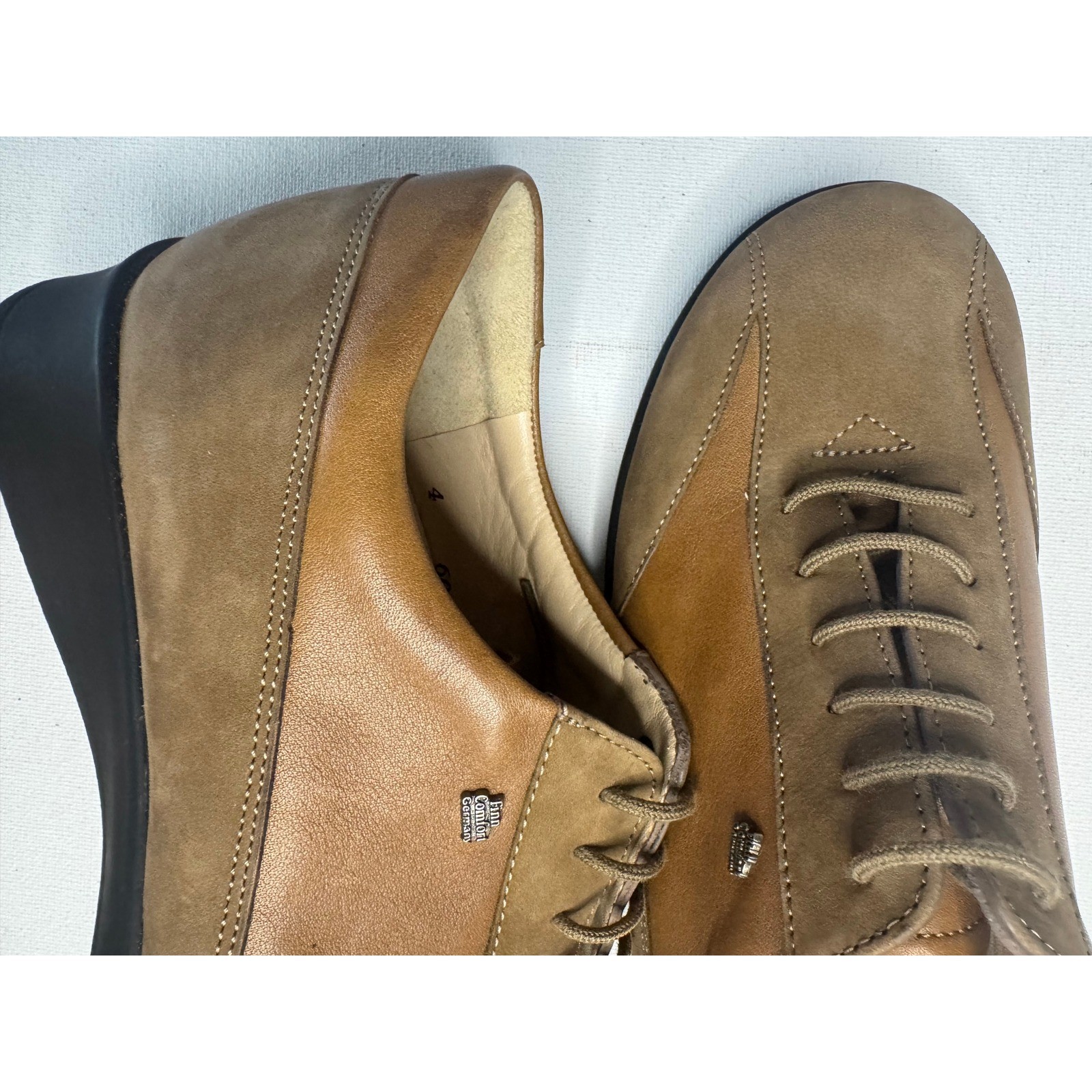 Finn Comfort 6059 Womens Leather Lace Up Oxford Tan Made in Germany UK 4 US 6.5