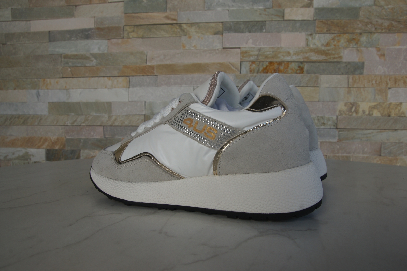 4US Cesare Paciotti Sneakers White Gold 35 36 37 38 39 40