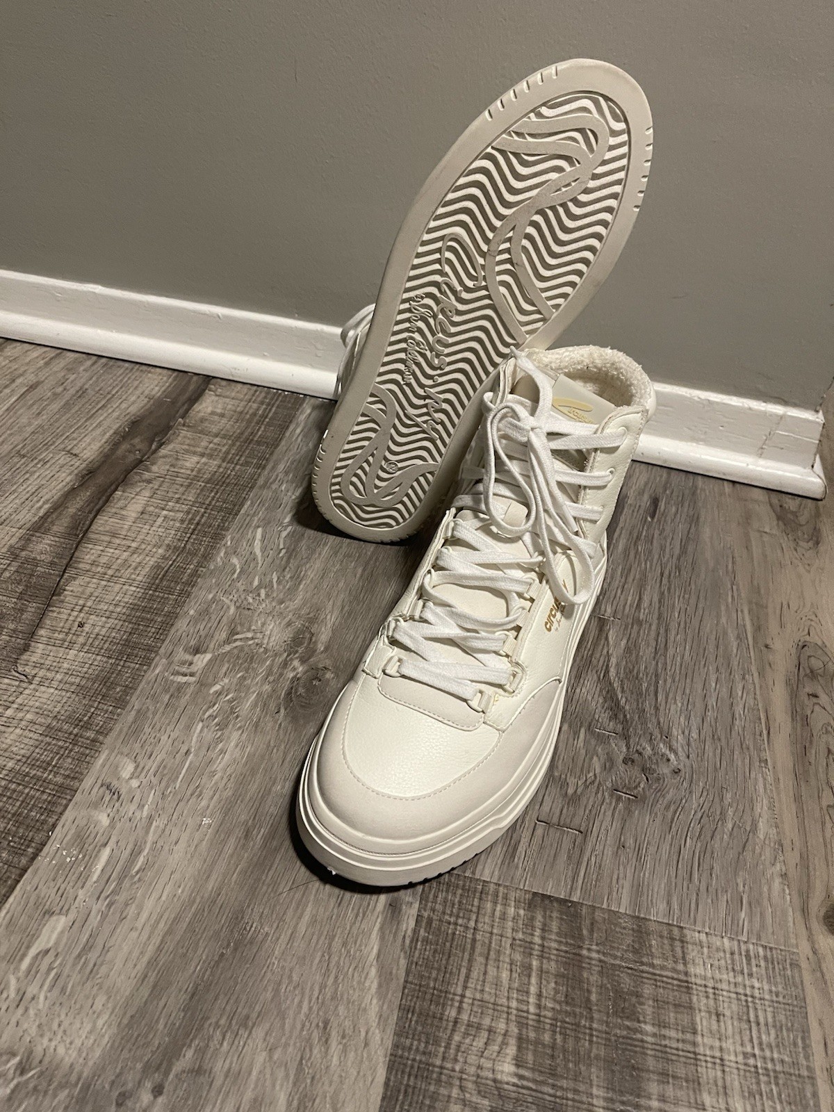 Circus NY by Sam Edelman White High Top Sneakers Logo Zipper Lace Up, size 12