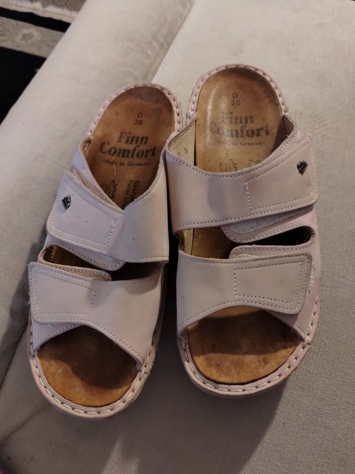 NEW Finn Comfort Womens Jamaika Leather Slide Sandal EU 38 D US 8 Pink Lea