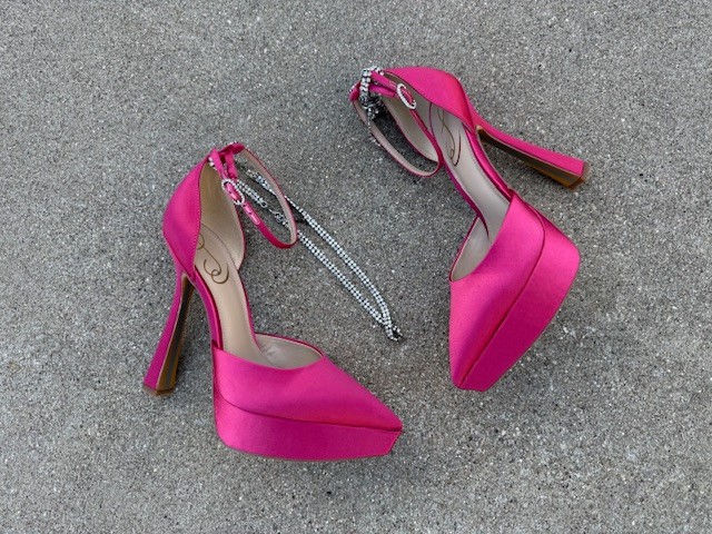 Sam Edelman Andie fuschia satin heels new 7.5