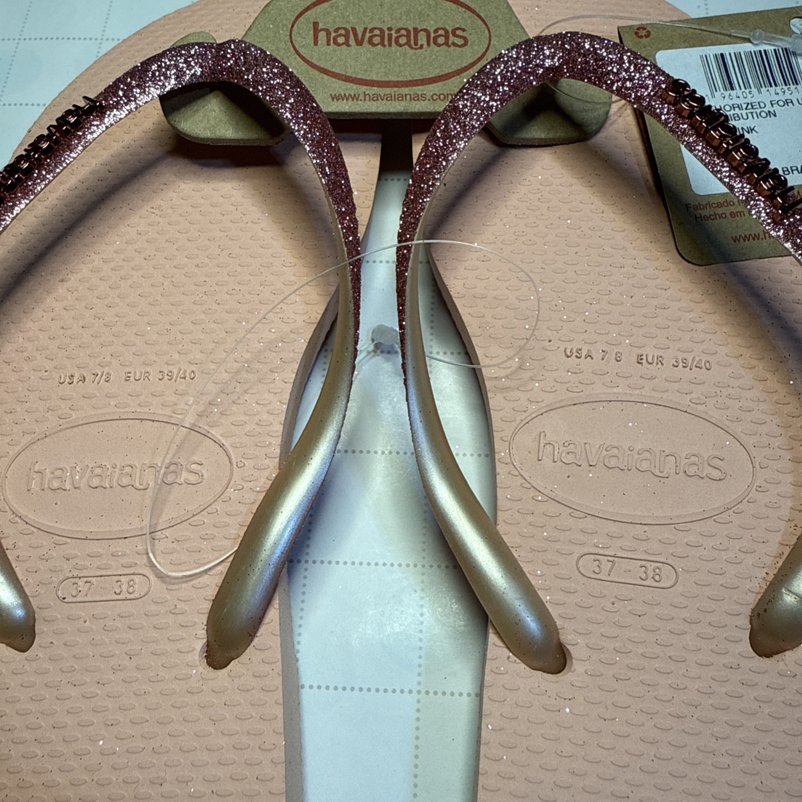 Havaianas Women’s Flip Flop Pink 4146975 Size 7/8 (NWB)