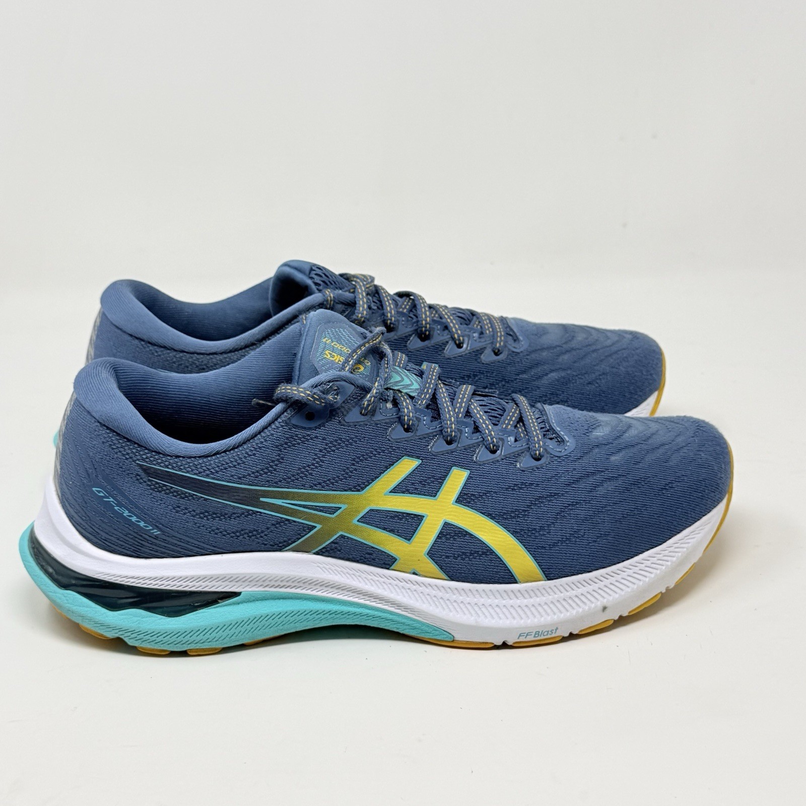 Asics GT-2000 11 Shoes Womens 10 Blue Yellow Mesh Running Sneakers Trainers