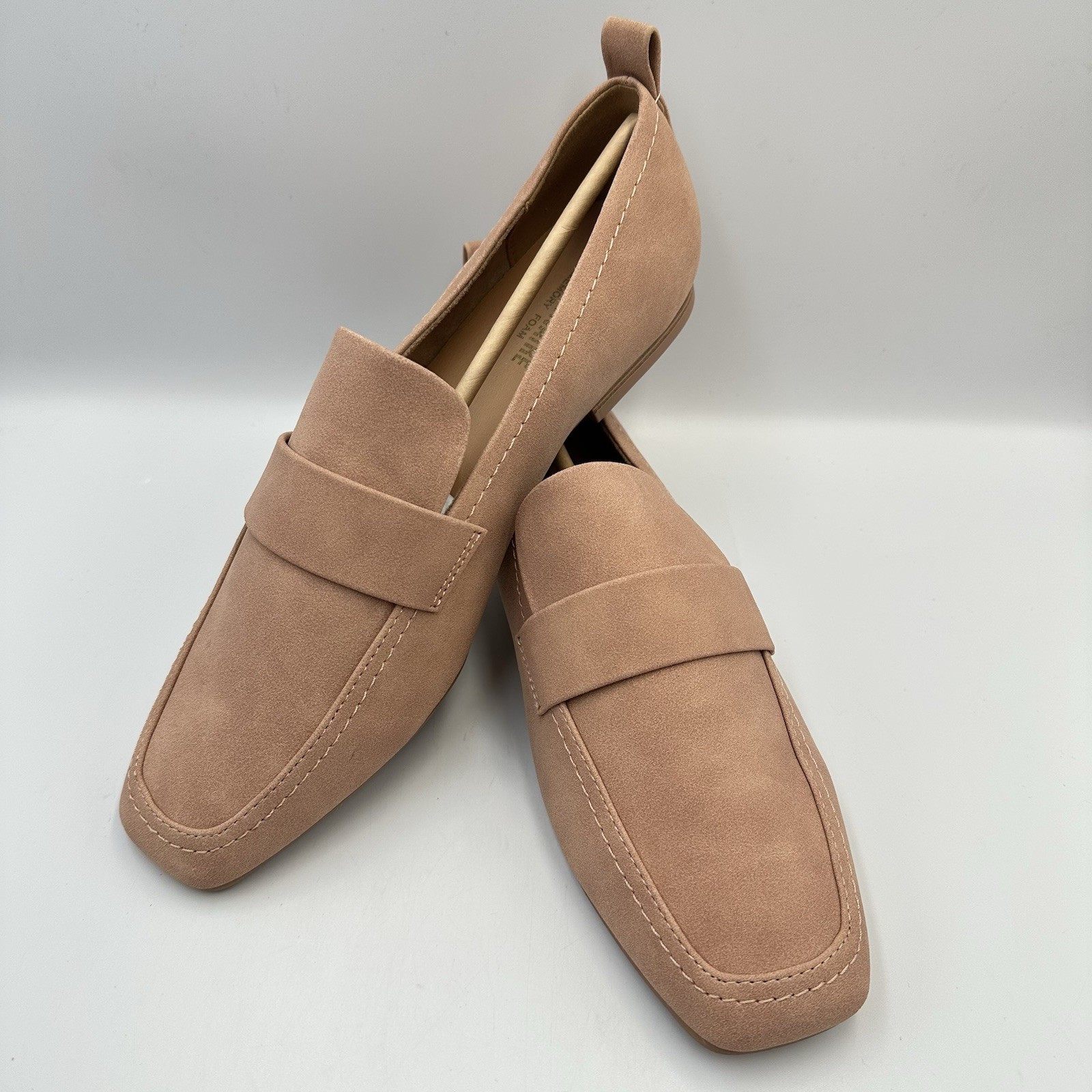 Cushionaire Gramercy Mauve Tan Womens 9M Loafer Flat Slip On Vegan Suede