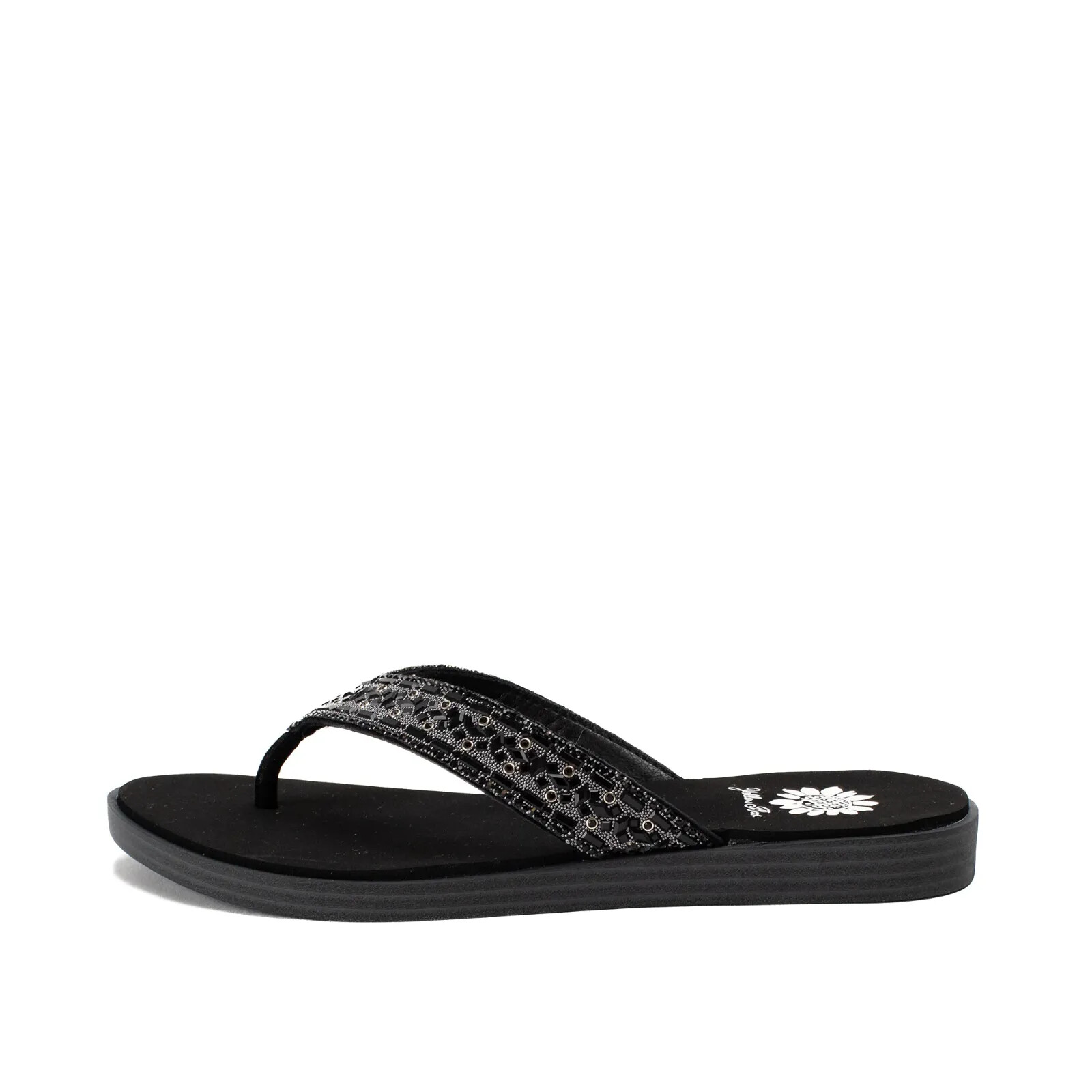 Spenco Women’s Yellow Box Dashna Black flip flop thong Sandal Slide