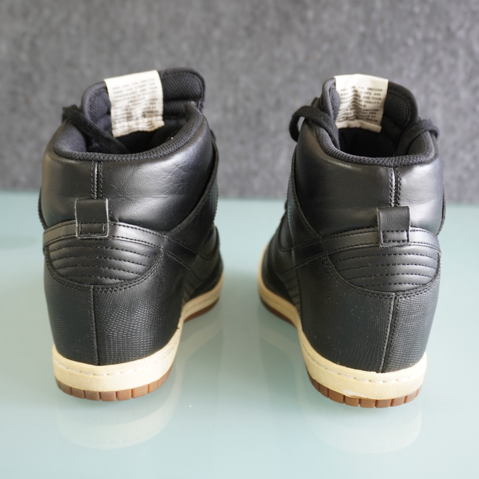 Nike Dunk Sky Hi Black Snakeskin Hidden Wedge Shoes Womens Size 10 528899-012 Y2