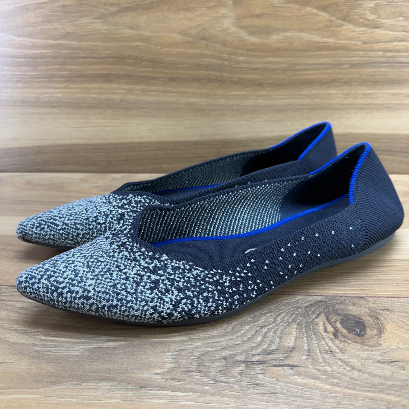Rothys Point Flats Midnight Sparkle 9.5 Modern Minimalist Casual Office