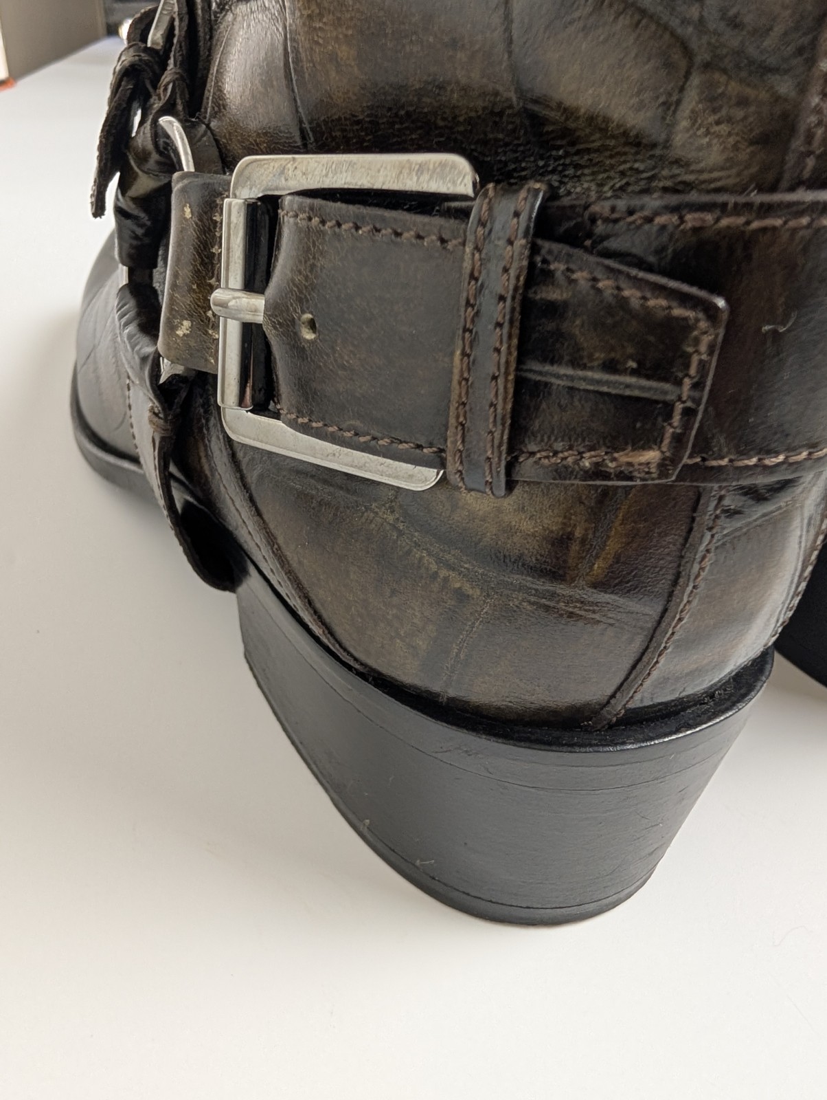 Christian Dior Women’s Harness Boots EU 41 / US 10–10.5 Made in Italy Croc Print