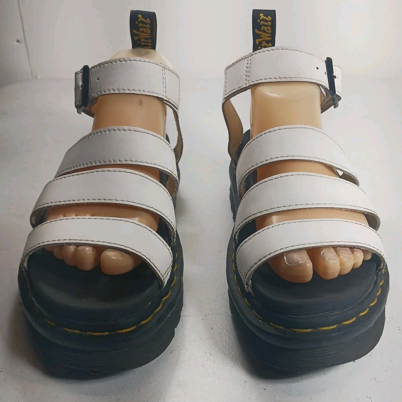 Dr. Martens Blaire Gladiator Sandals Womens Size 7-7.5 US 38 EU White Leather