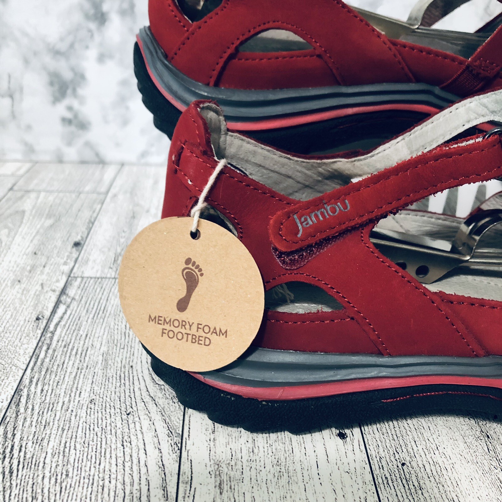 Jambu Abby Mary Jane Womens Shoes Size 8 Red Memory Foam Footbed
