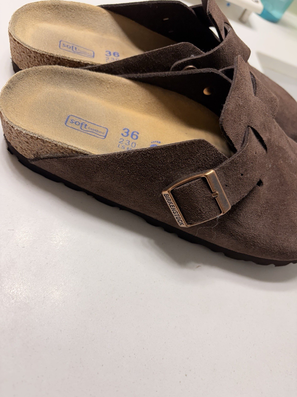 Birkenstock Brown Suede Slip-On Clog Sandals EU 36 Adjustable Buckle