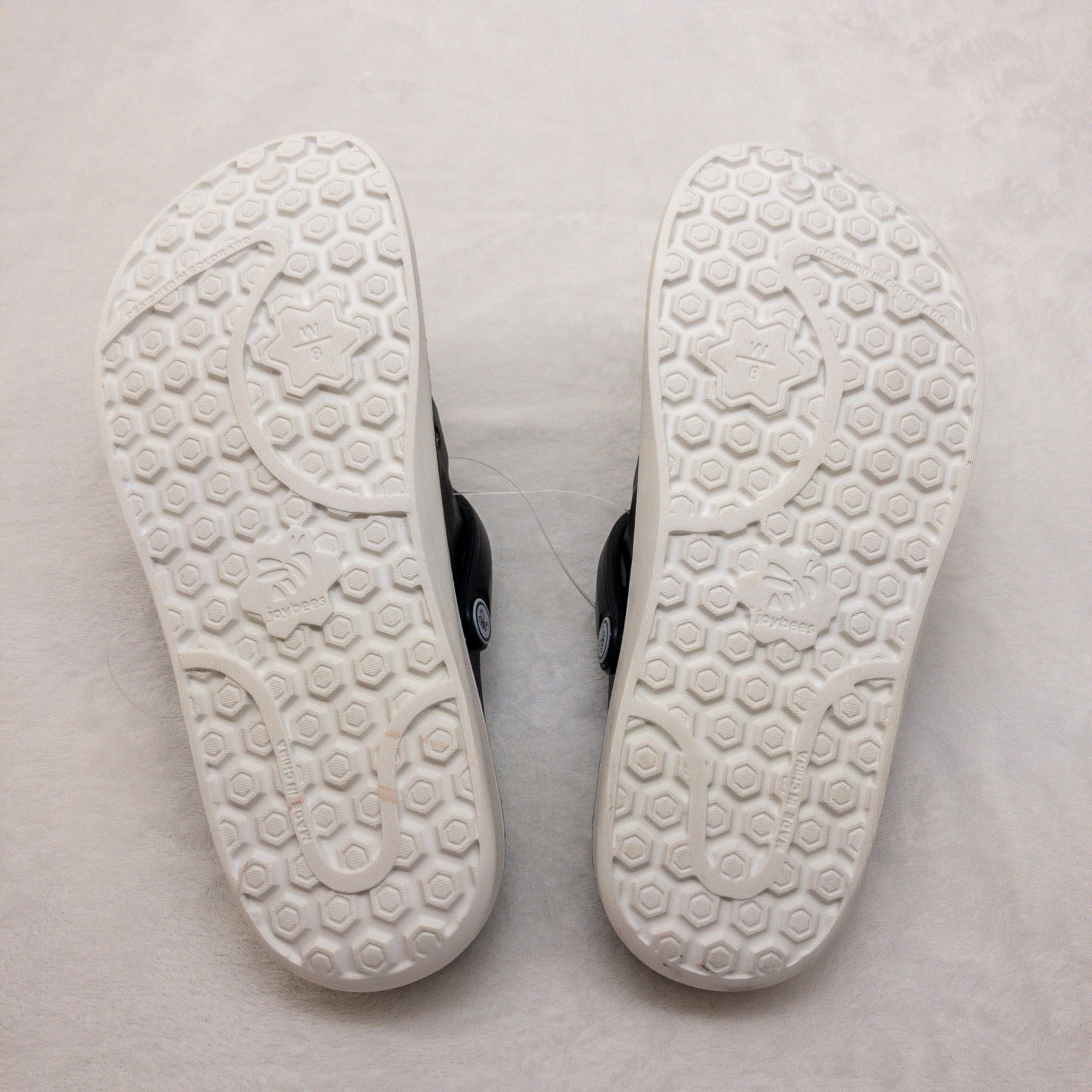 Joybees Varsity Clogs Womens Size 8 Black White Two Tone EVA Slip On New