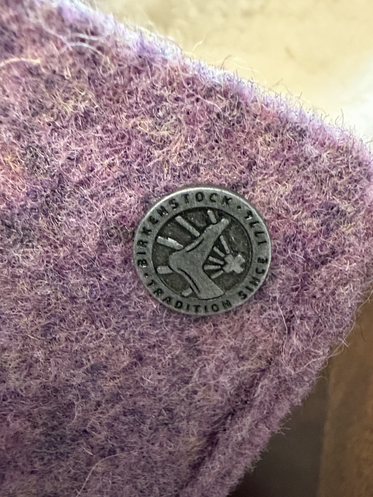 Birkenstock Purple Wool Blend Clog Slippers Lined Faux Fur Rubber Sole US 6.5