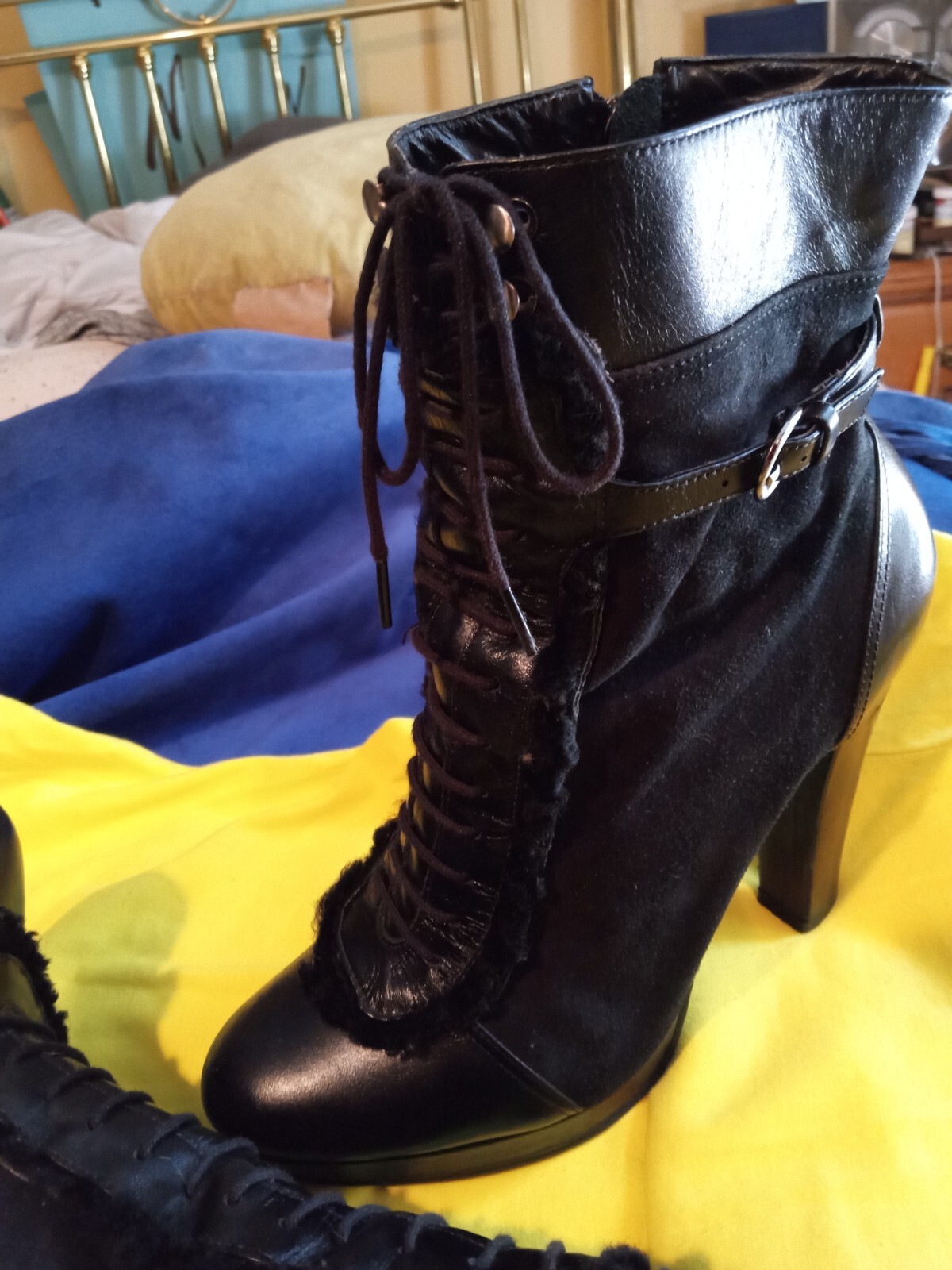 L.K. Bennett Gorgeous Butter Soft Suede Leather Boots Heels Black Must See! US 7
