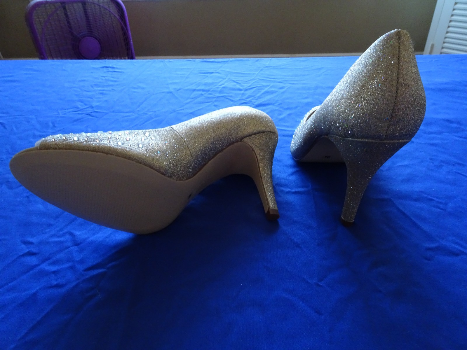 NEW! Style & Co 3.5 in Heels Monaee Open Toe Pumps Gold Rhinestones Women’s 6 M
