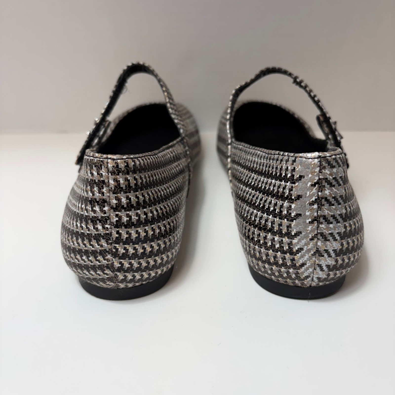 Vionic Alameda Houndstooth Mary Jane One Strap Flats Womens 6
