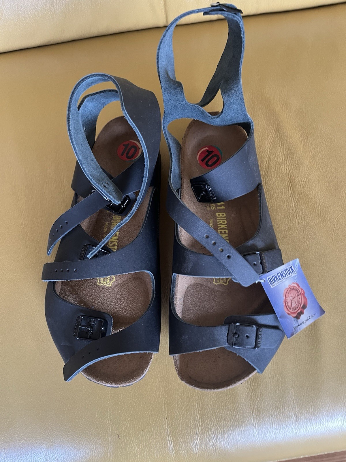 Birkenstock Athens Gladiator Sandals Black Leather Size 41 W 10 M 8 New Germany