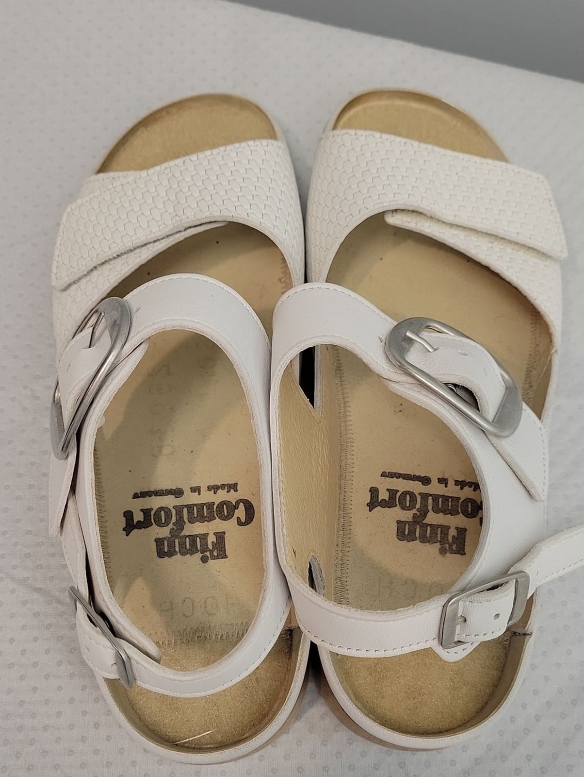 Finn Comfort Germany Waldi white comfort sandals womens size GR38 7.5 US