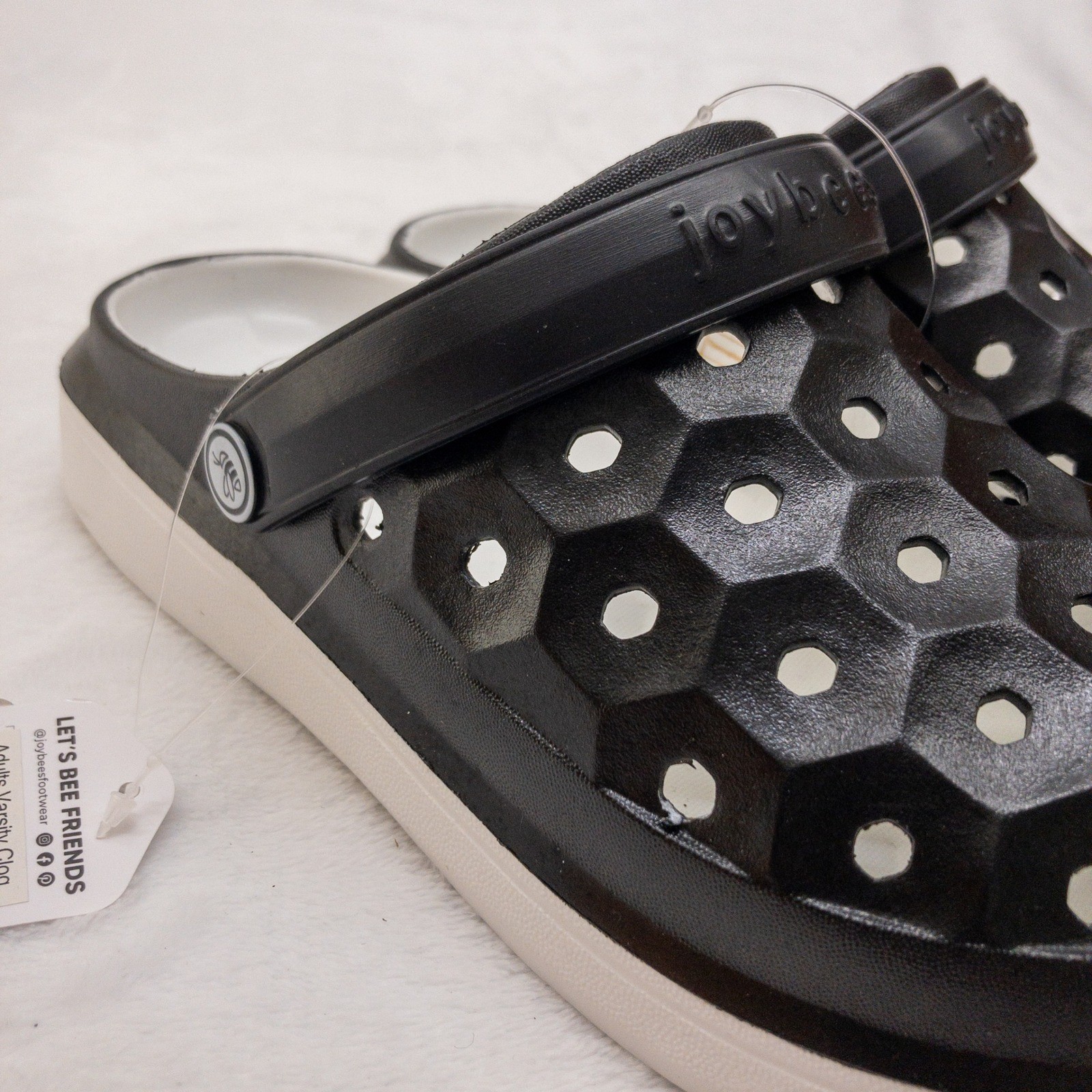 Joybees Varsity Clogs Womens Size 8 Black White Two Tone EVA Slip On New