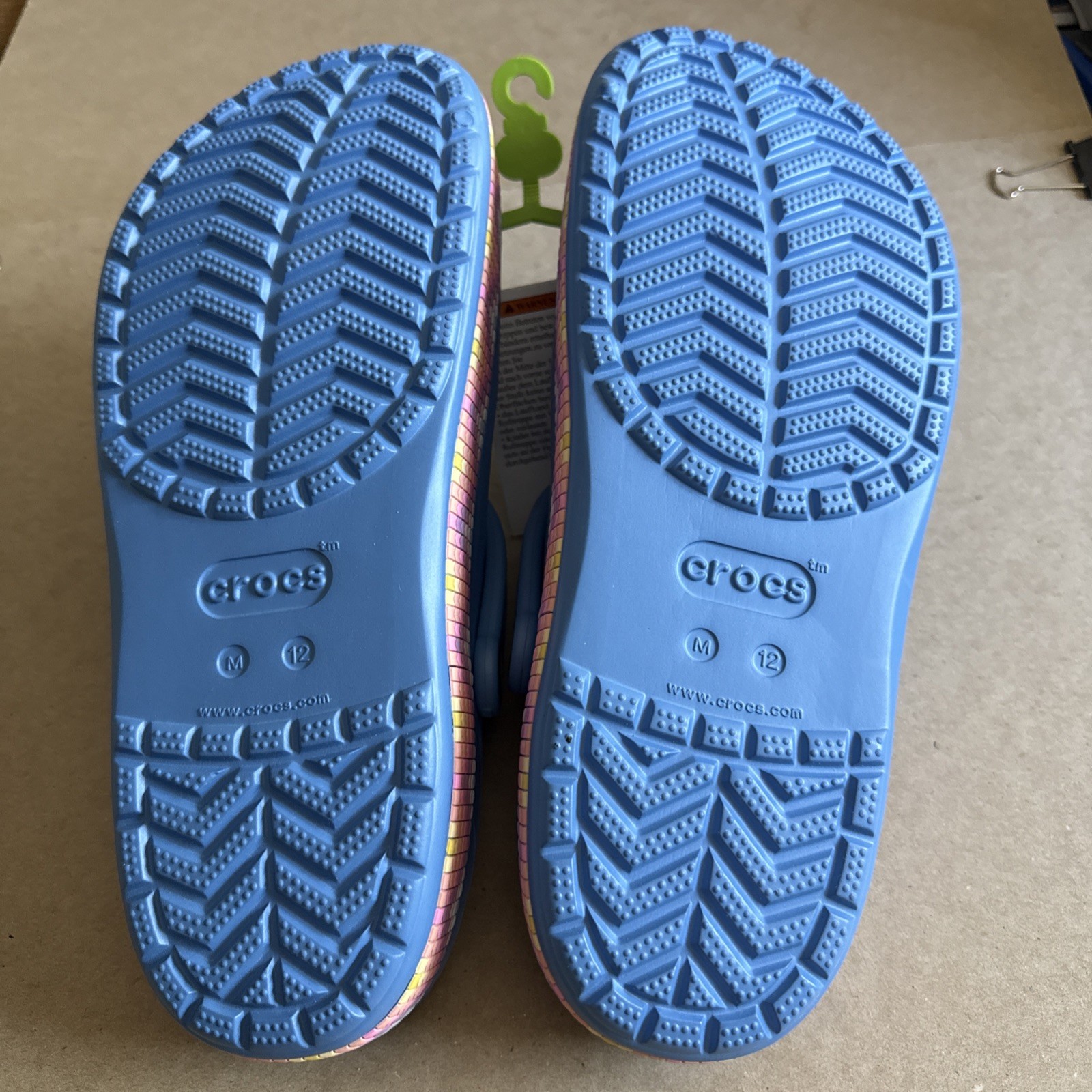 CROCS Baya Band Blue Multicolored Midsole M12 W14 – New
