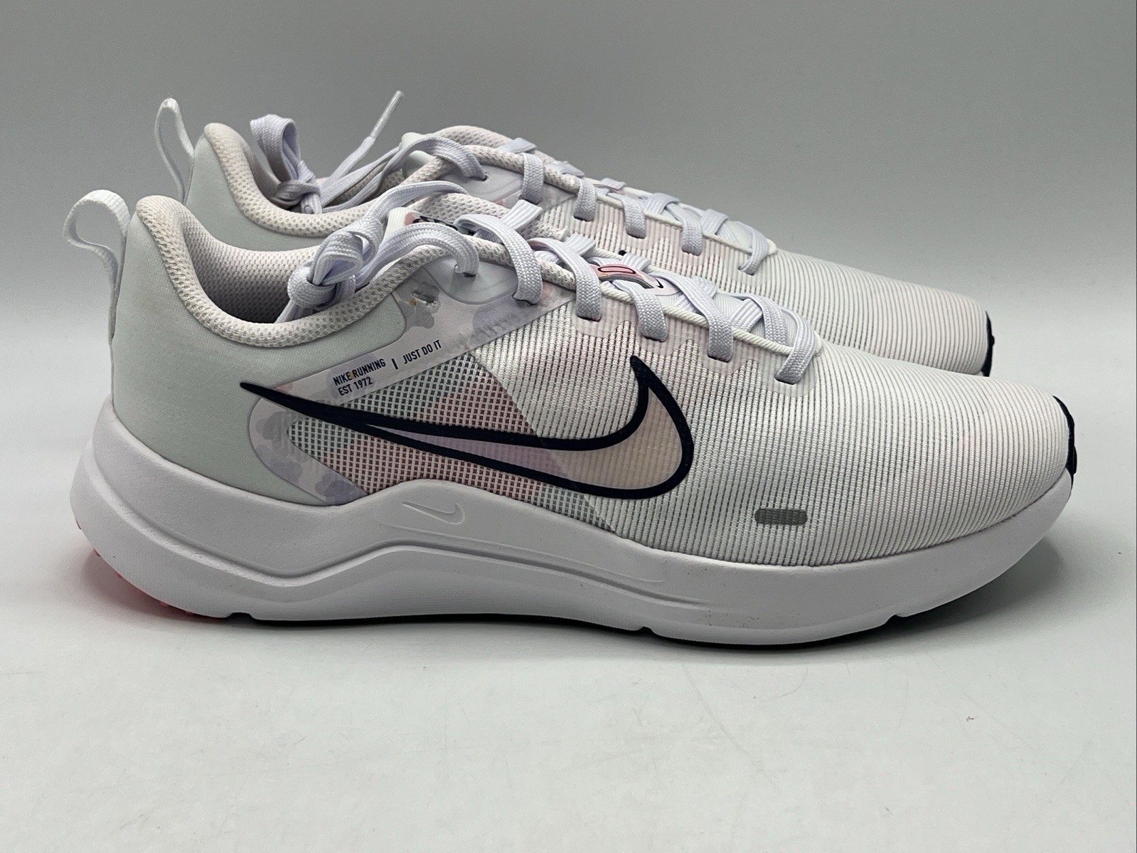 Nike Downshifter Women’s Size 9.5 White Pink Sneakers DX7885 100 New