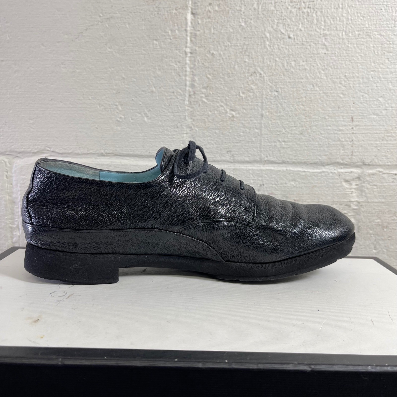 Thierry Rabotin Black Pebbled Leather Oxfords Comfort Shoes Women 40.5 EU/10 US