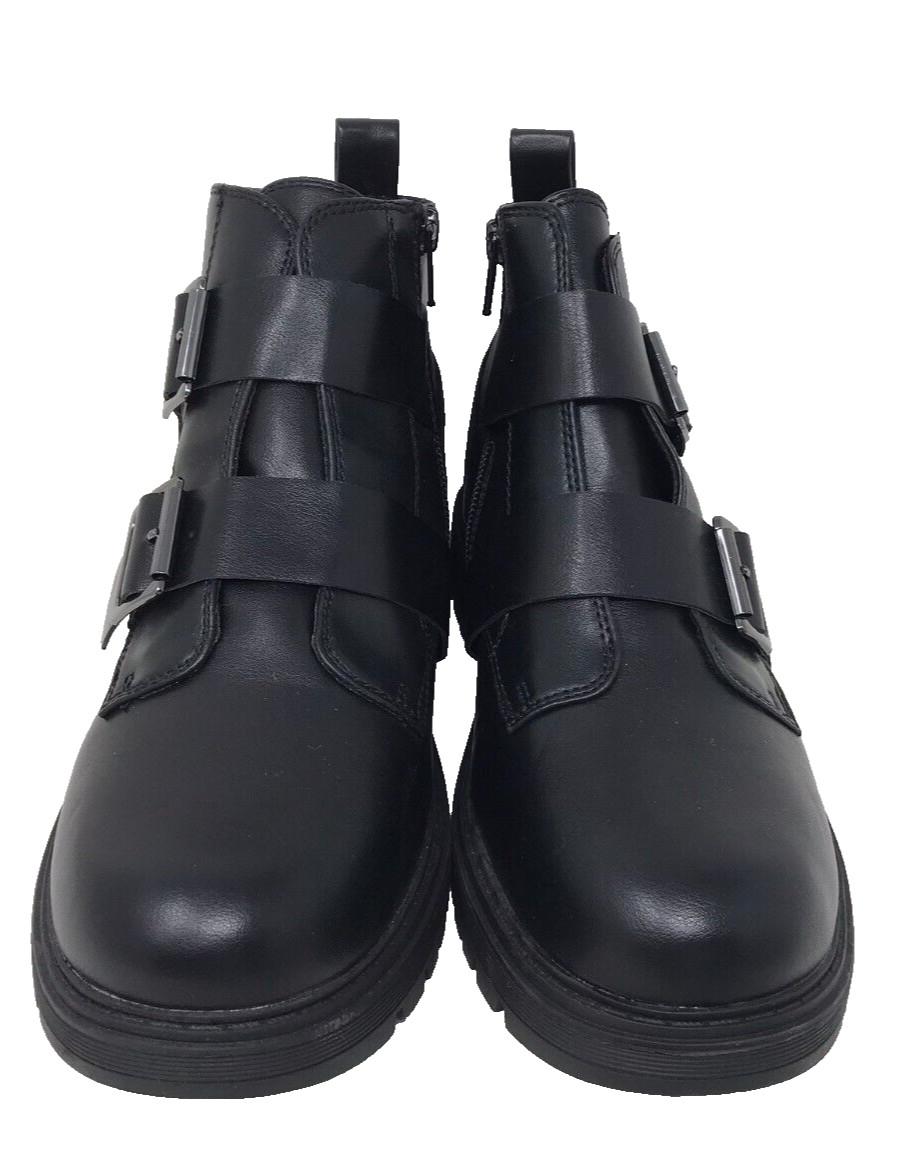 SO Women’s Fettuccine Zip Up Comfort Fashion Ankle Boots Black Size:9.5 121D
