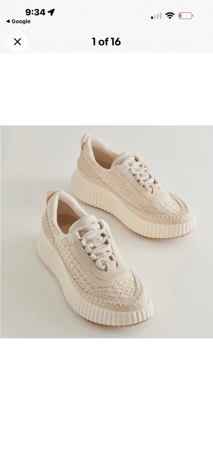 NEW Dolce Vita Dannis Lace Up Platform Sneakers Woven Knit Shoes Sz 8