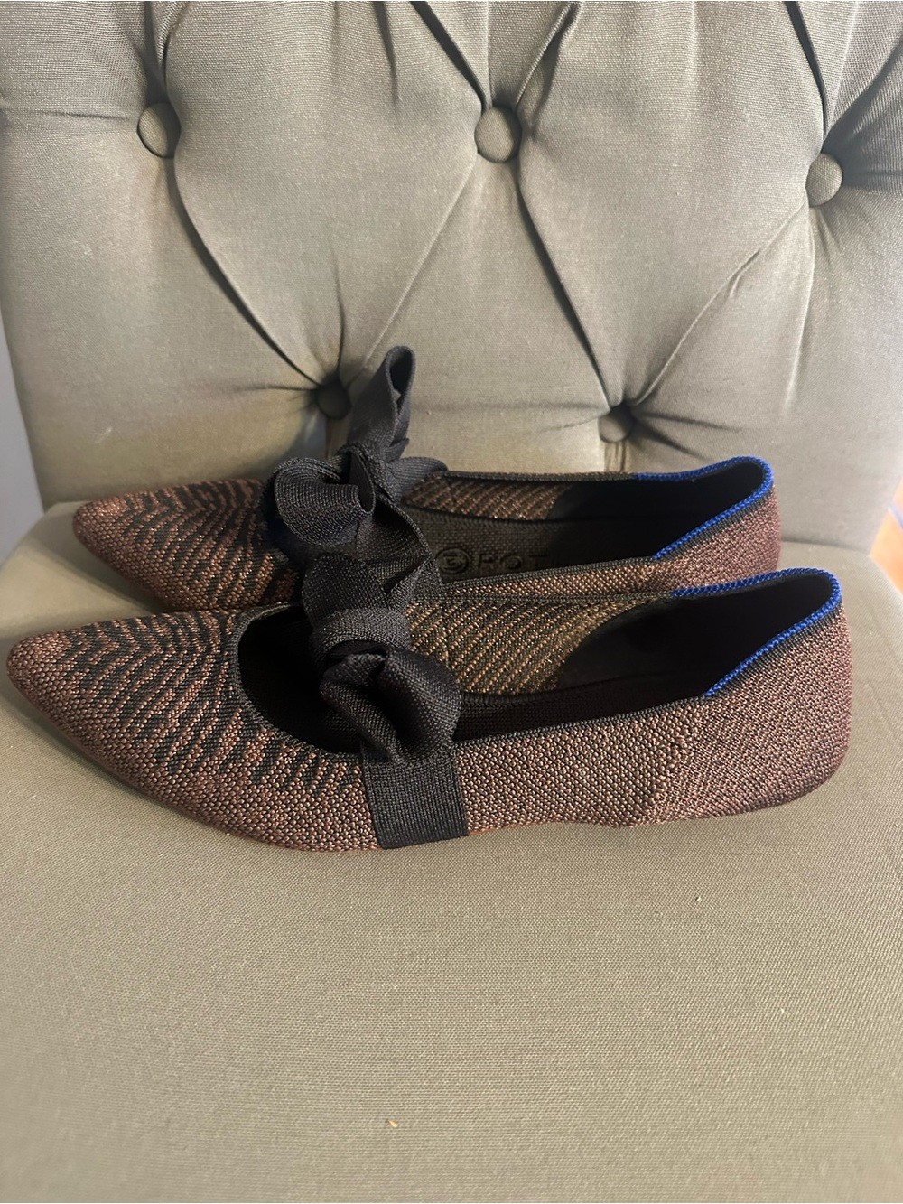 Women’s Rothy’s Retired The Point Mary Jane Twilight Flats with Bow Size 9