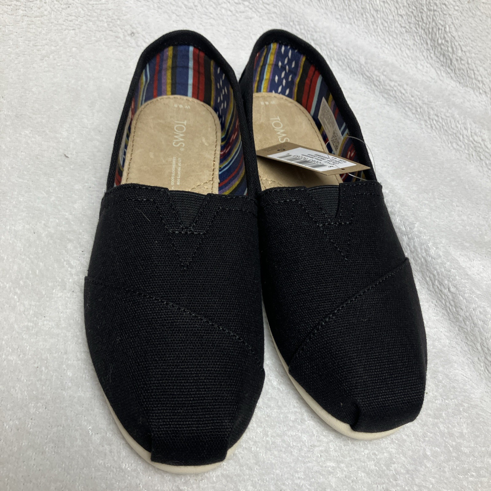 TOMS Alpargata Womens 6.5 Slip-On Shoes Recycled Cotton Canvas Comfort Casual