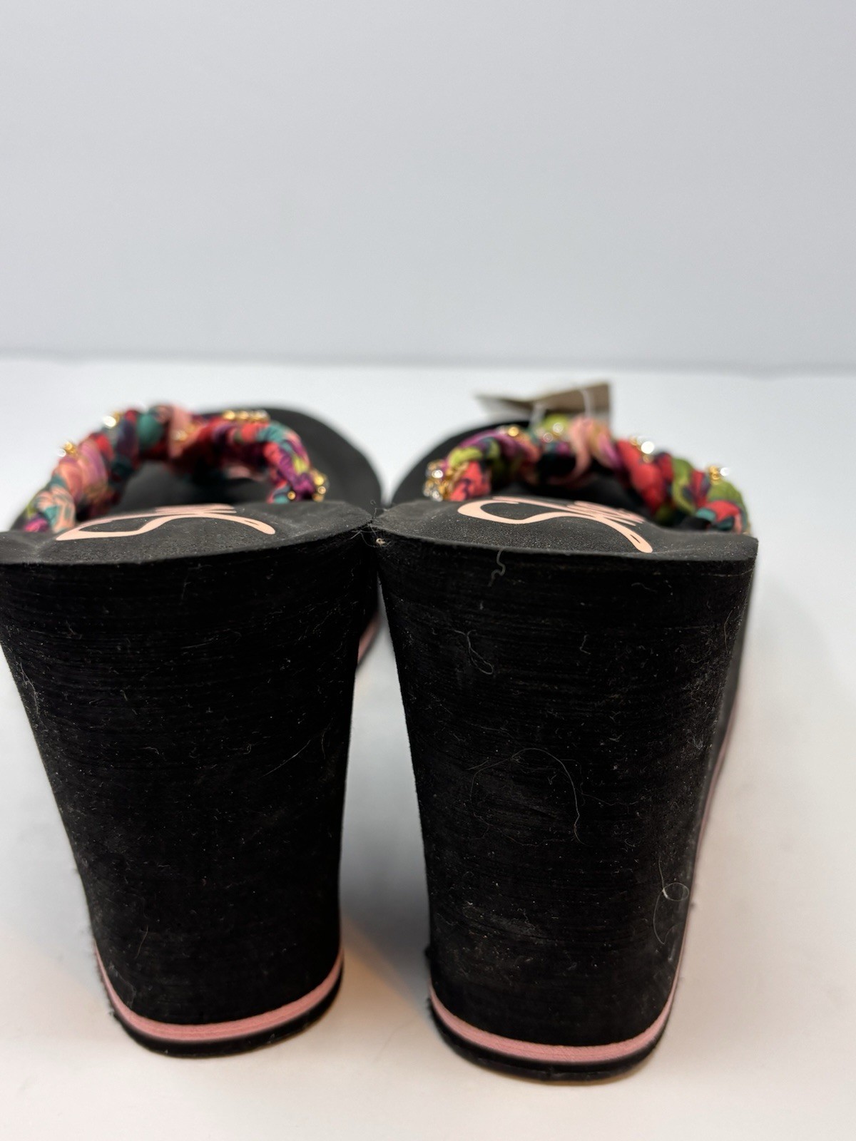 VTG 90s Y2K Skechers Sandals Sz 9 Platform Floral Butterfly Flip Flop Foam