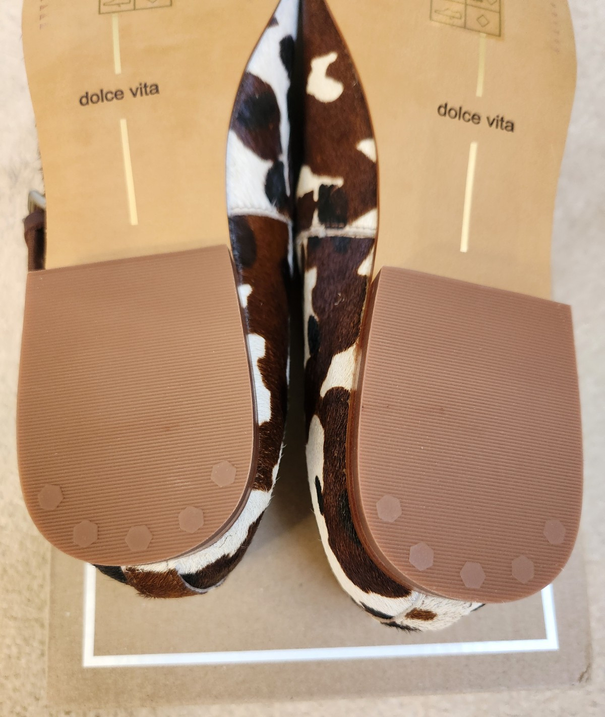 Dolce Vita Roslyn Ballet Flats Cocoa Taurus Calf Hair Real Fur Size 7.5 NIB