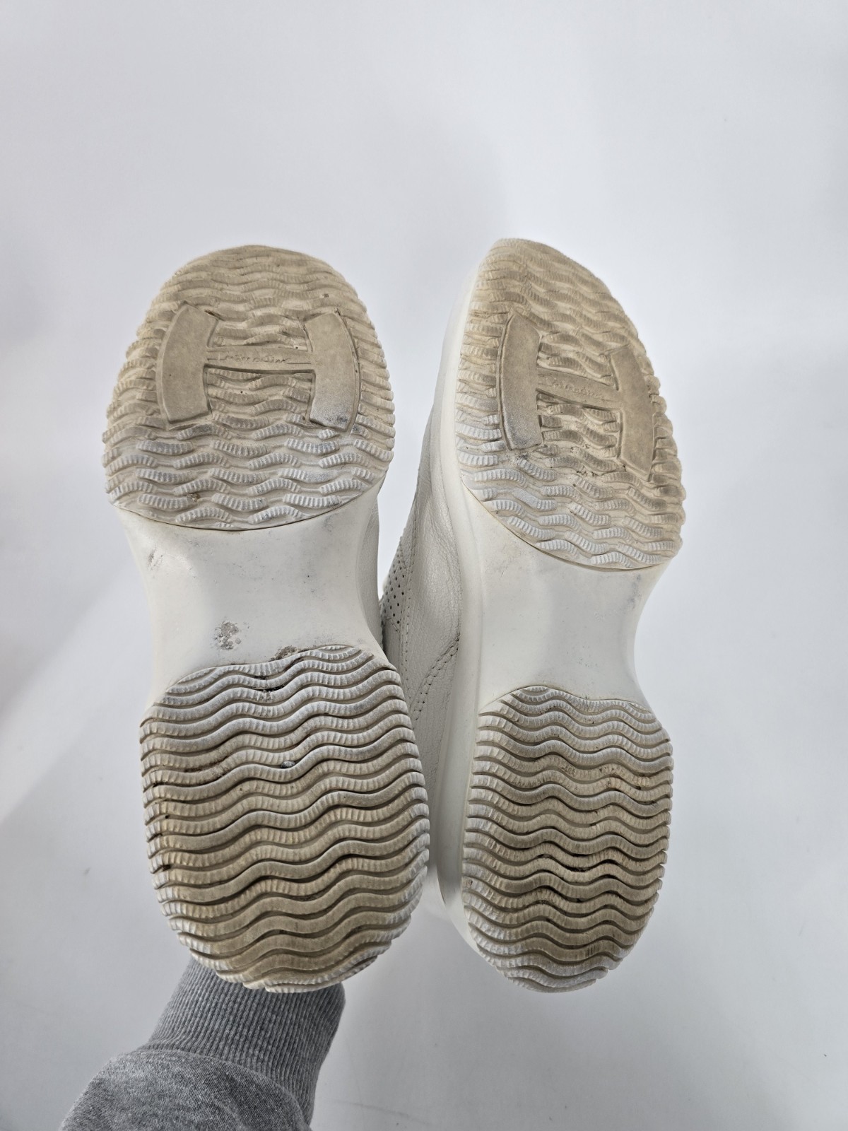 Hogan Interactive Women’s H Bucata White Leather Sneakers Size 36 with Box